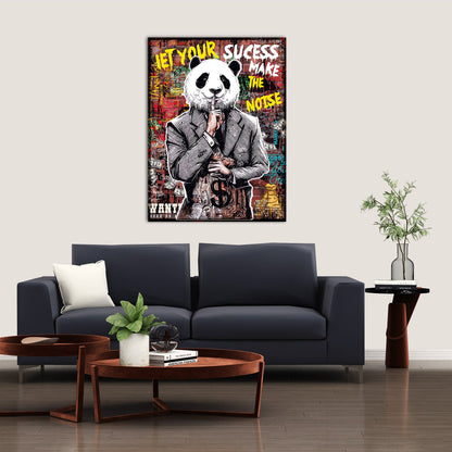 Vibrant Graffiti-Style Panda Canvas Paintings | Canvas Paintings for Living Room Bedroom Home and Office Wall Decor