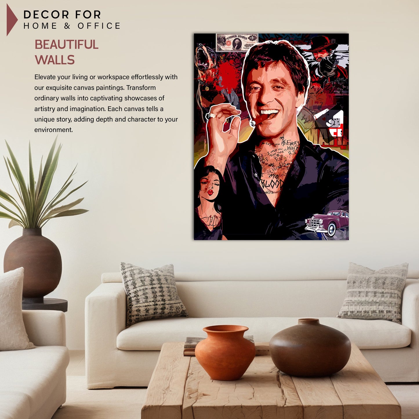 Al Pacino Canvas Paintings | Iconic Hollywood Art Canvas Painting for Wall Decor