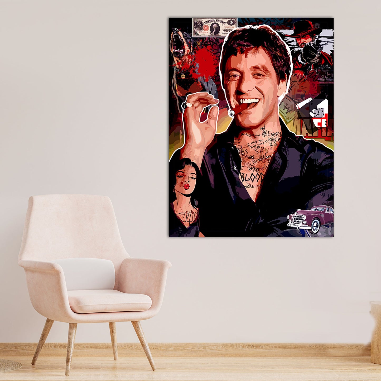 Al Pacino Canvas Paintings | Iconic Hollywood Art Canvas Painting for Wall Decor