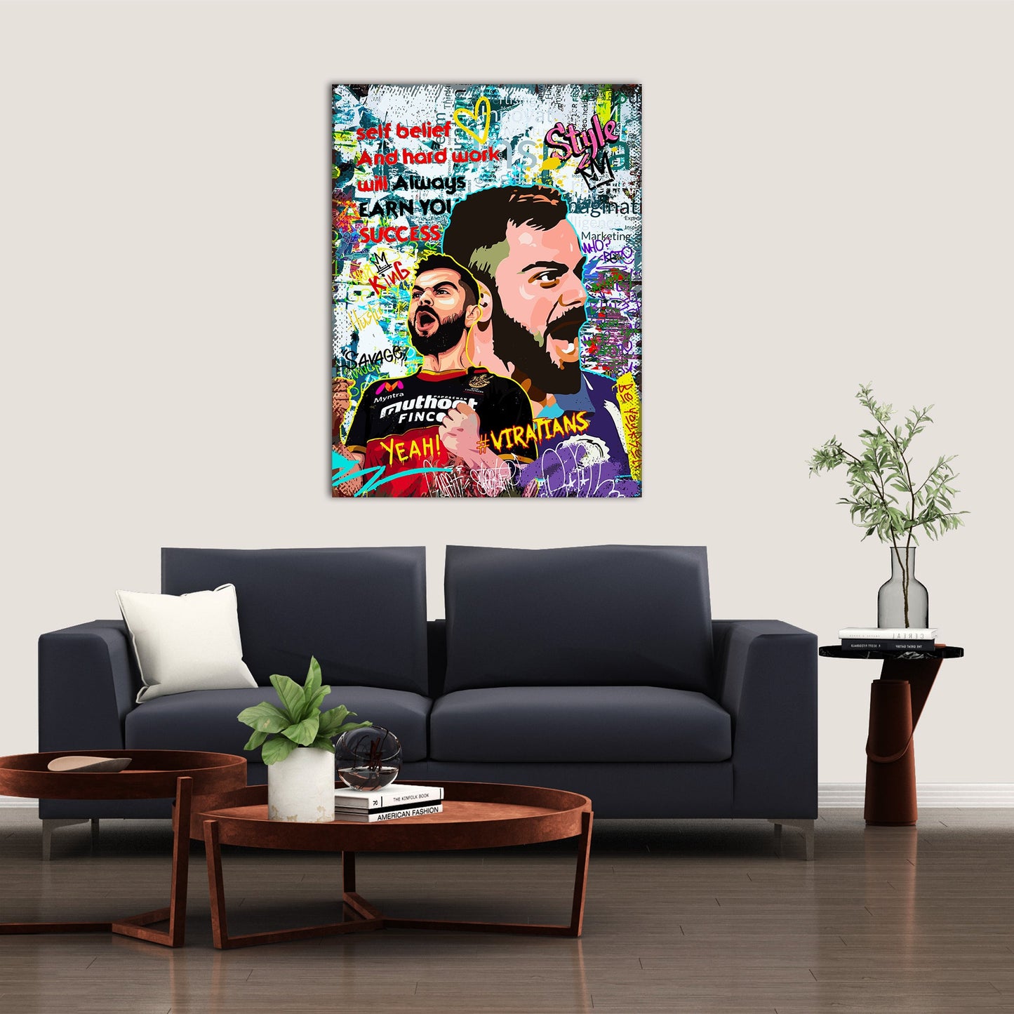 Virat Kohli Canvas Paintings | Kohli Canvas Painting for Home Living Room Bedroom and Office Wall Decor