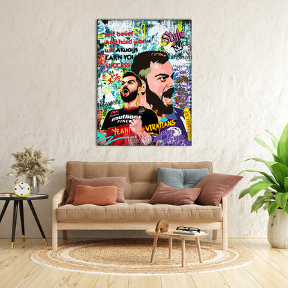 Virat Kohli Canvas Paintings | Kohli Canvas Painting for Home Living Room Bedroom and Office Wall Decor