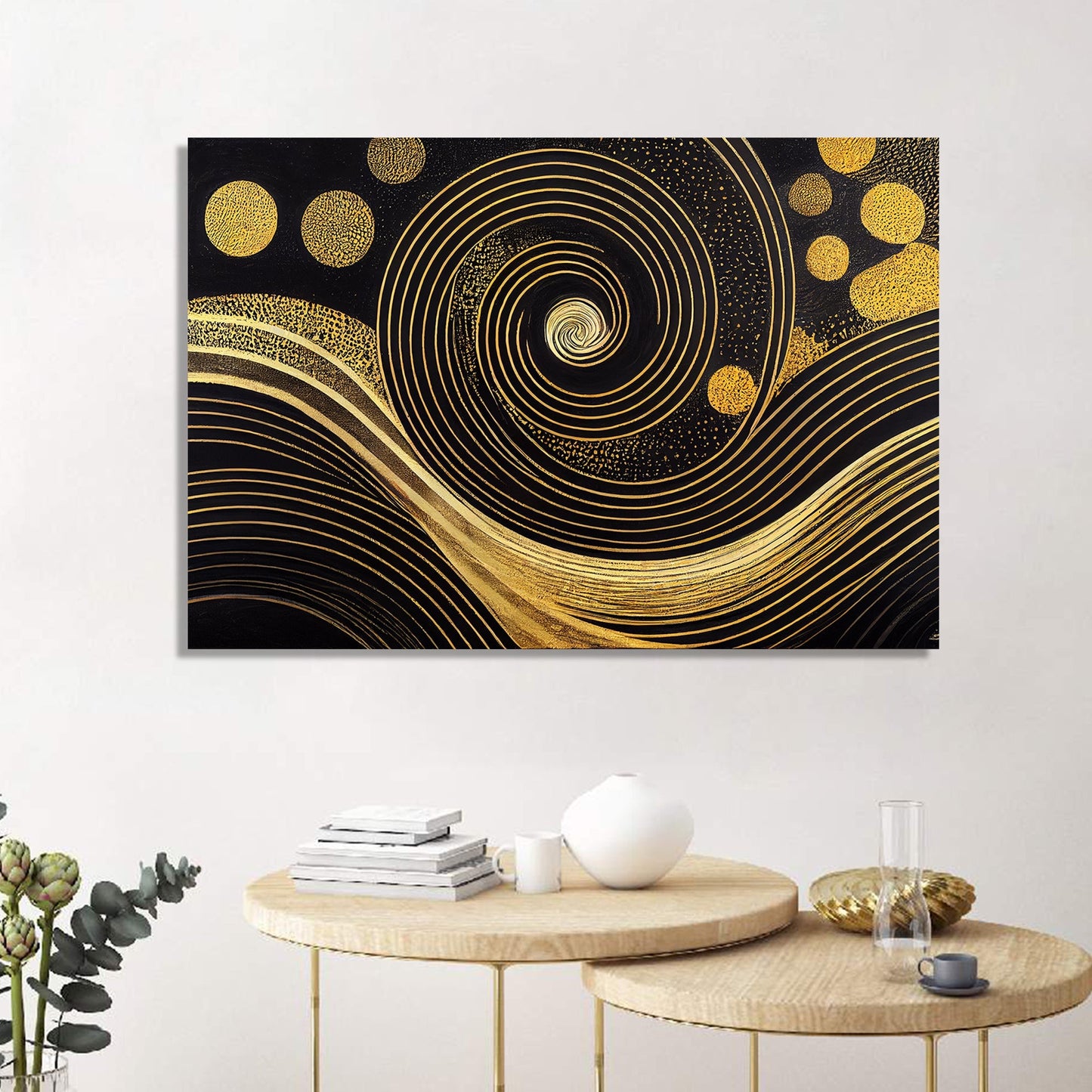 Kotart-Abstract Golden Art Painting for Wall Decor - Modern Art Canvas Painting for Living Room Bedroom Decor-Posters, Prints, & Visual Artwork