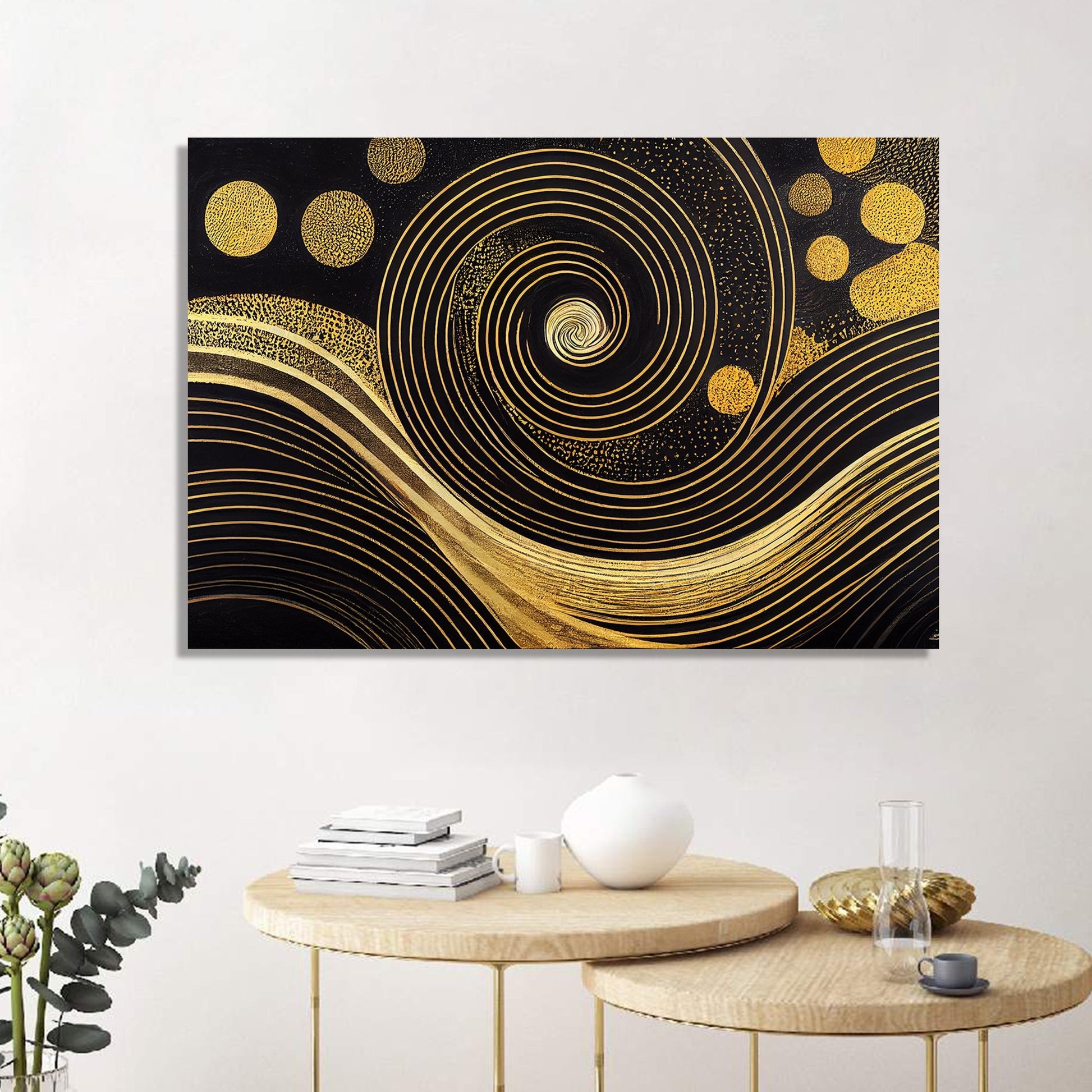 Kotart-Abstract Golden Art Painting for Wall Decor - Modern Art Canvas Painting for Living Room Bedroom Decor-Posters, Prints, & Visual Artwork