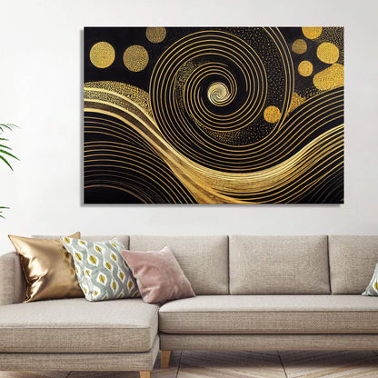 Kotart-Abstract Golden Art Painting for Wall Decor - Modern Art Canvas Painting for Living Room Bedroom Decor-Posters, Prints, & Visual Artwork