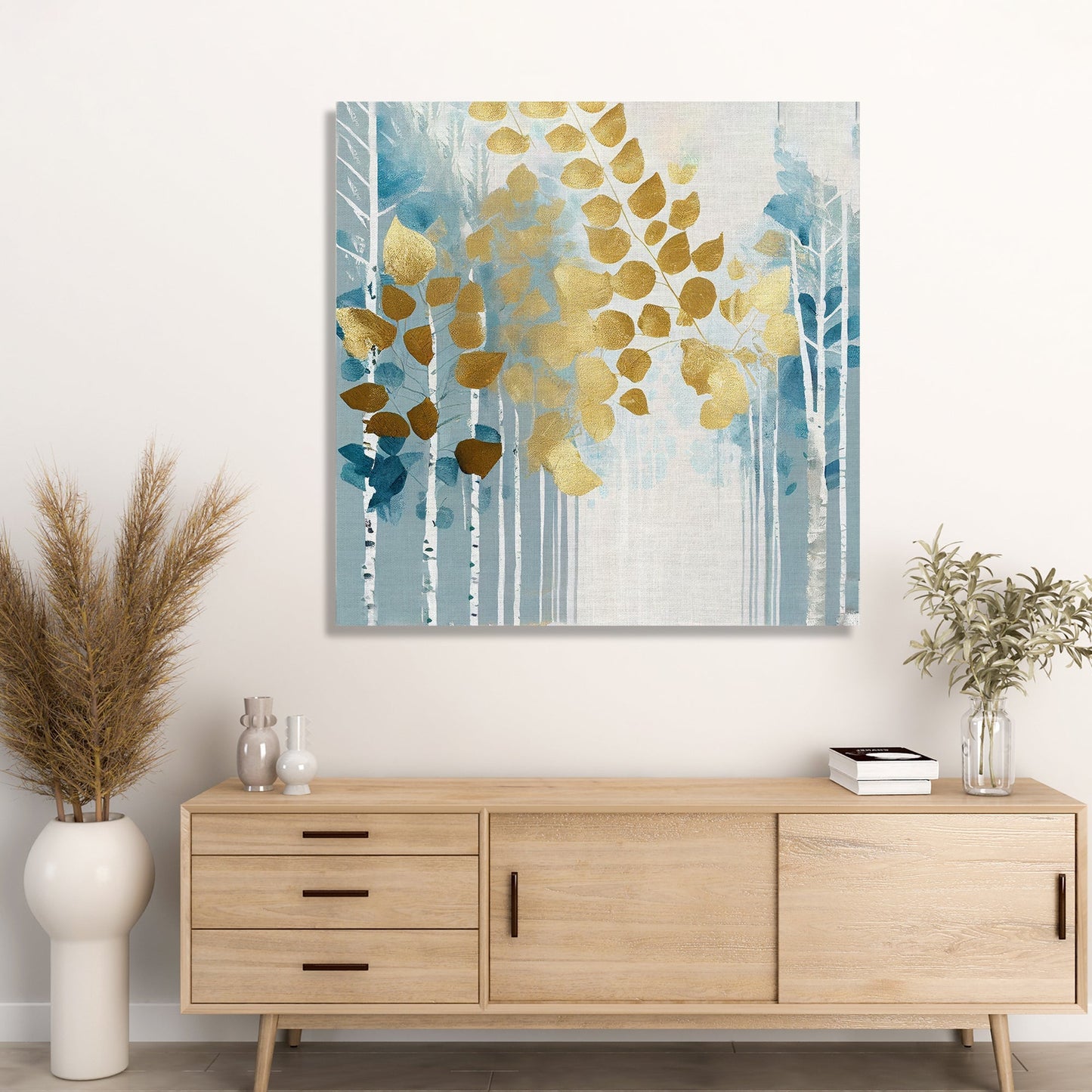 Kotart-Abstract Modern Art Canvas Paintings for Living Room Wall Decor - Nature Inspired Golden Painting-Posters, Prints, & Visual Artwork