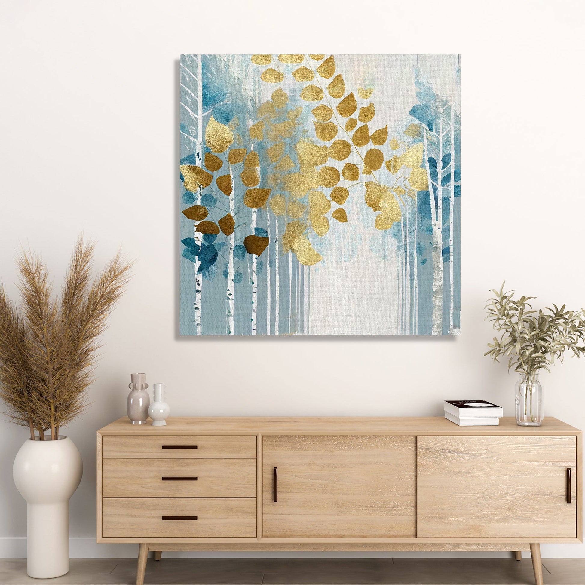 Kotart-Abstract Modern Art Canvas Paintings for Living Room Wall Decor - Nature Inspired Golden Painting-Posters, Prints, & Visual Artwork