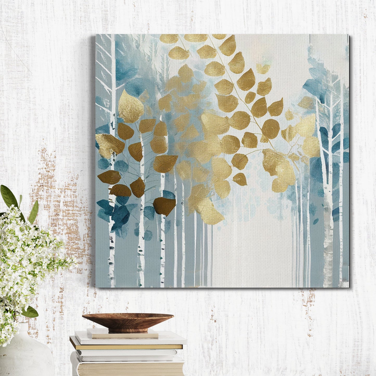 Kotart-Abstract Modern Art Canvas Paintings for Living Room Wall Decor - Nature Inspired Golden Painting-Posters, Prints, & Visual Artwork
