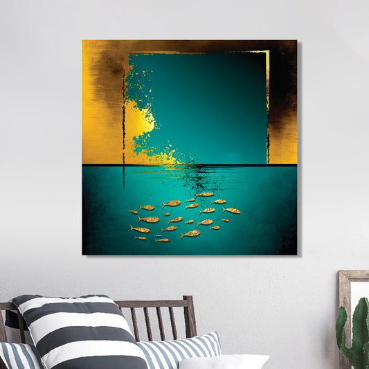 Kotart-Abstract Ocean Canvas Painting - Deep Ocean Modern Canvas Art-Posters, Prints, & Visual Artwork