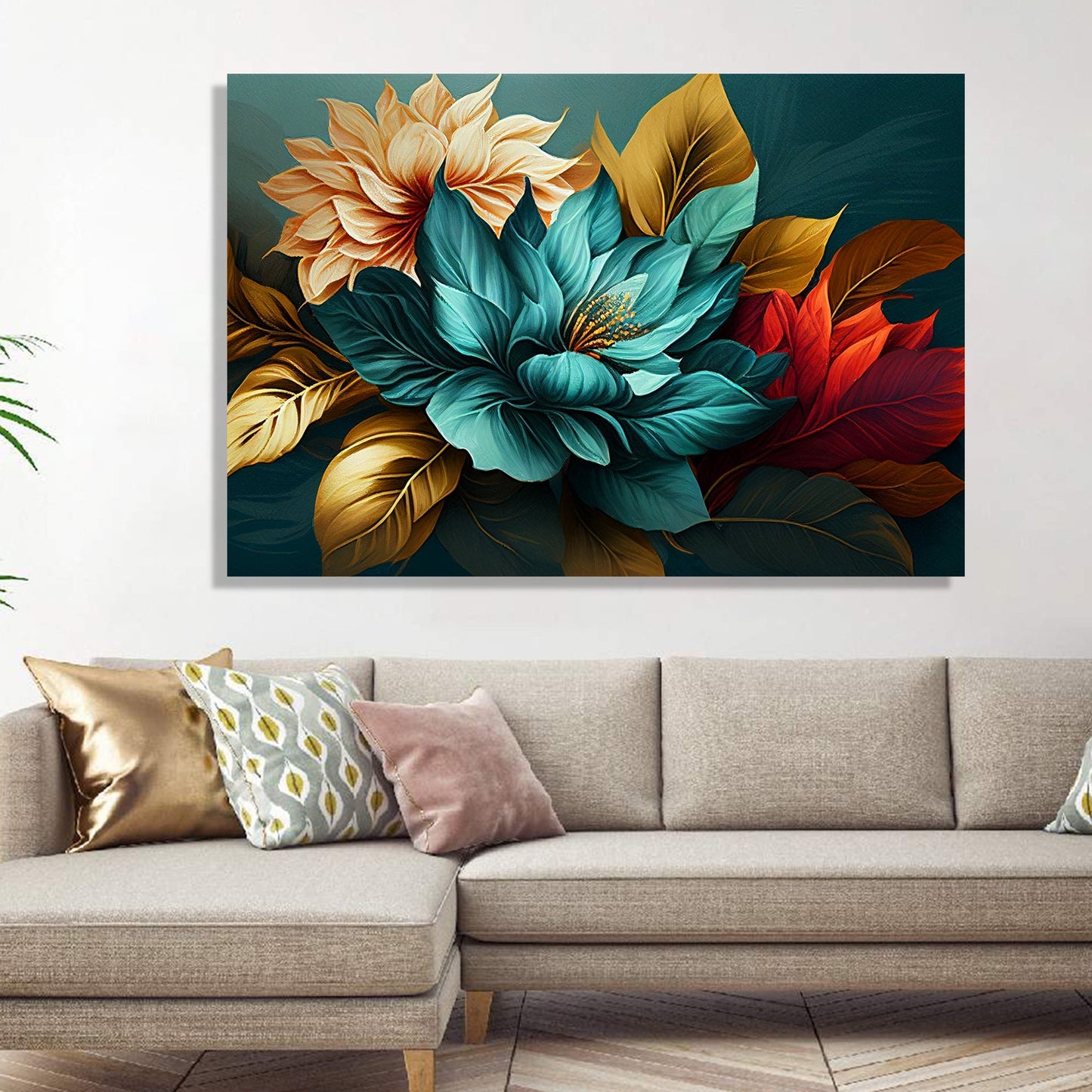 Add a Pop of Color to Your Living Room or Bedroom with Abstract Canvas Paintings