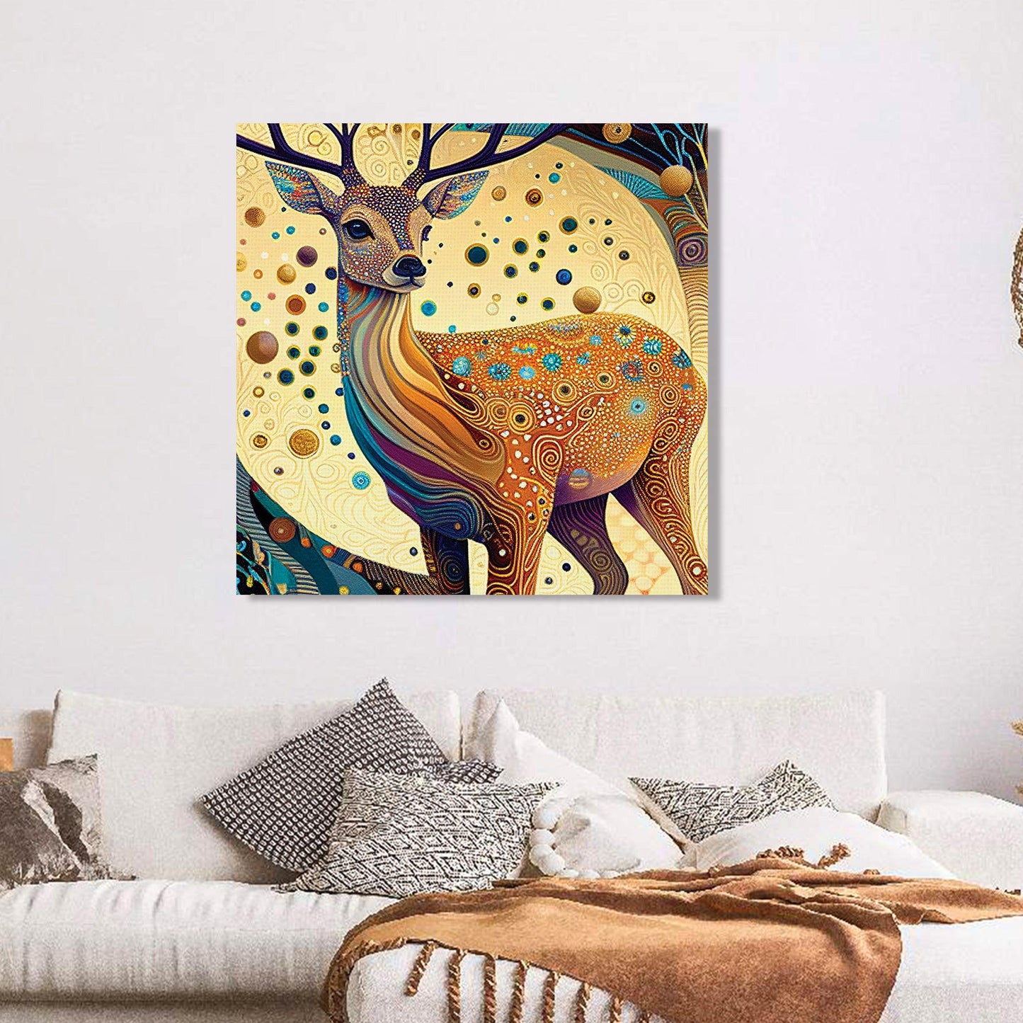 Kotart-Beautiful Deer Printed Canvas Art - Modern Art Canvas Paintings-Posters, Prints, & Visual Artwork