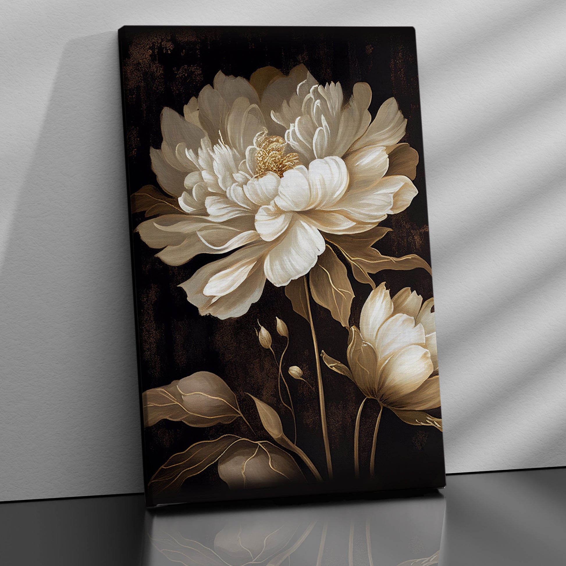Kotart-Beautiful White Floral Canvas Painting for Home Living Room Bedroom Wall Decor - Home Decor Canvas Art-Posters, Prints, & Visual Artwork