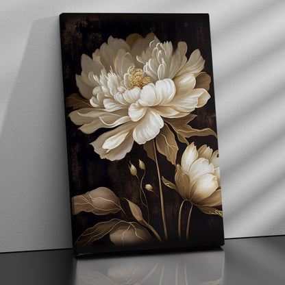 Kotart-Beautiful White Floral Canvas Painting for Home Living Room Bedroom Wall Decor - Home Decor Canvas Art-Posters, Prints, & Visual Artwork
