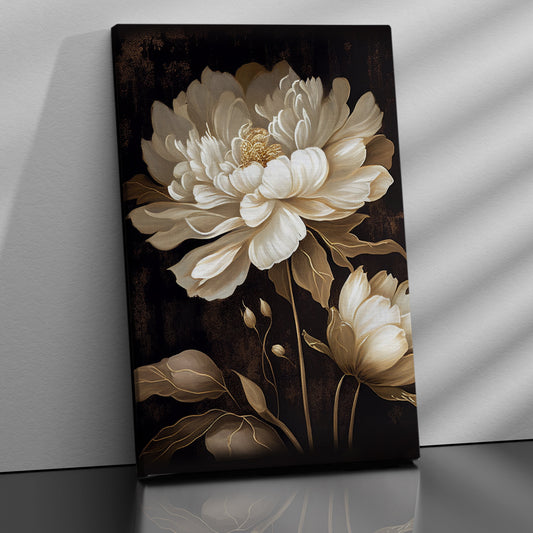 Kotart-Beautiful White Floral Canvas Painting for Home Living Room Bedroom Wall Decor - Home Decor Canvas Art-Posters, Prints, & Visual Artwork
