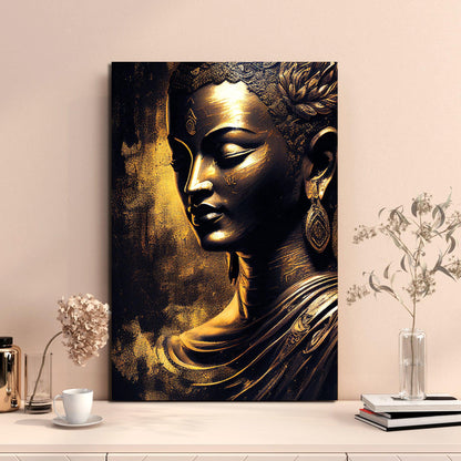 Kotart-Buddha Canvas Painting - Golden Buddha Large Canvas Art for Home Living Room Wall Decoration-Posters, Prints, & Visual Artwork