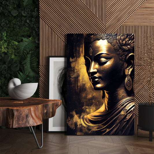 Kotart-Buddha Canvas Painting - Golden Buddha Large Canvas Art for Home Living Room Wall Decoration-Posters, Prints, & Visual Artwork