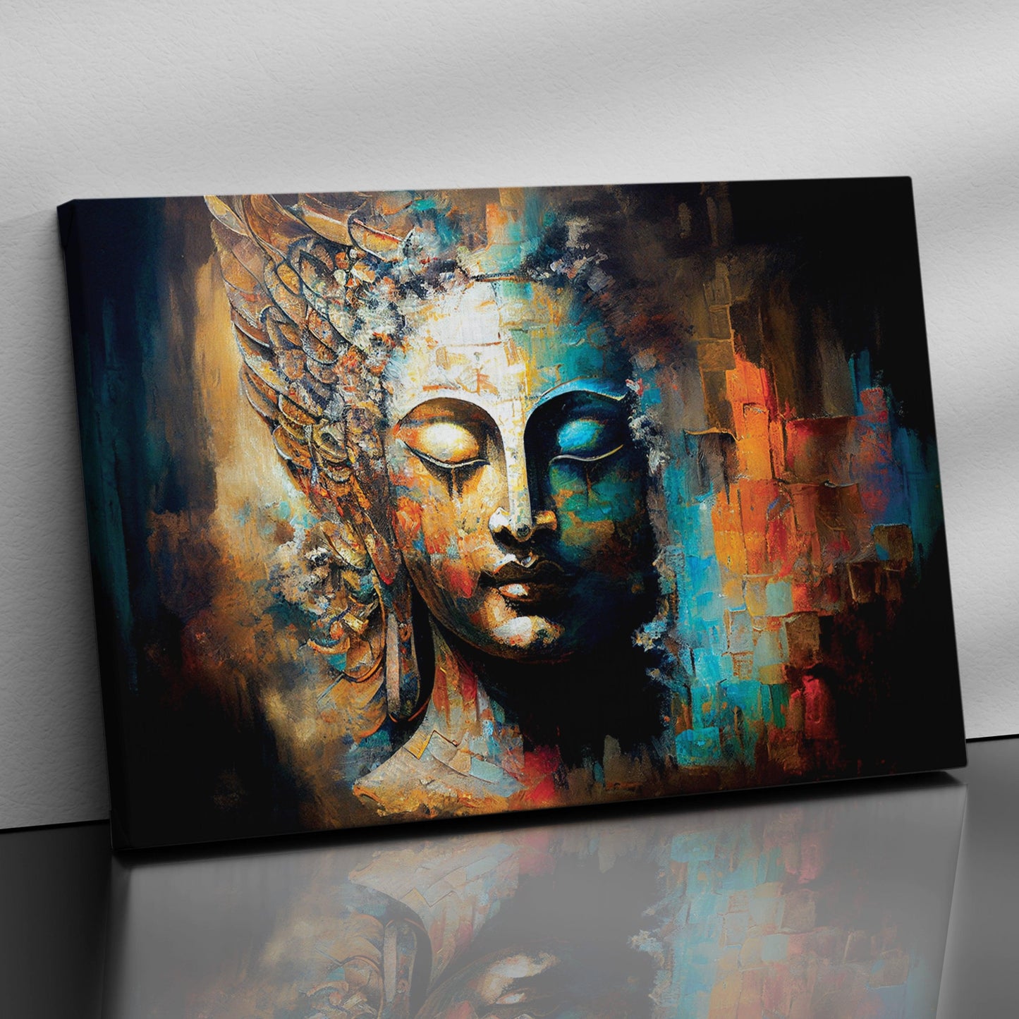 Kotart-Colorful Buddha Canvas Large Paintings - Vibrant Buddha Canvas Art-Posters, Prints, & Visual Artwork