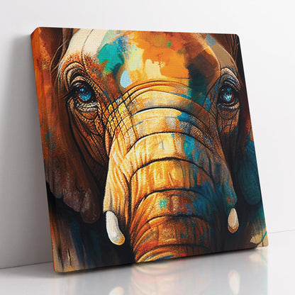 Kotart-Colorful Elephant Art Canvas Painting - Traditional Canvas Art-Posters, Prints, & Visual Artwork