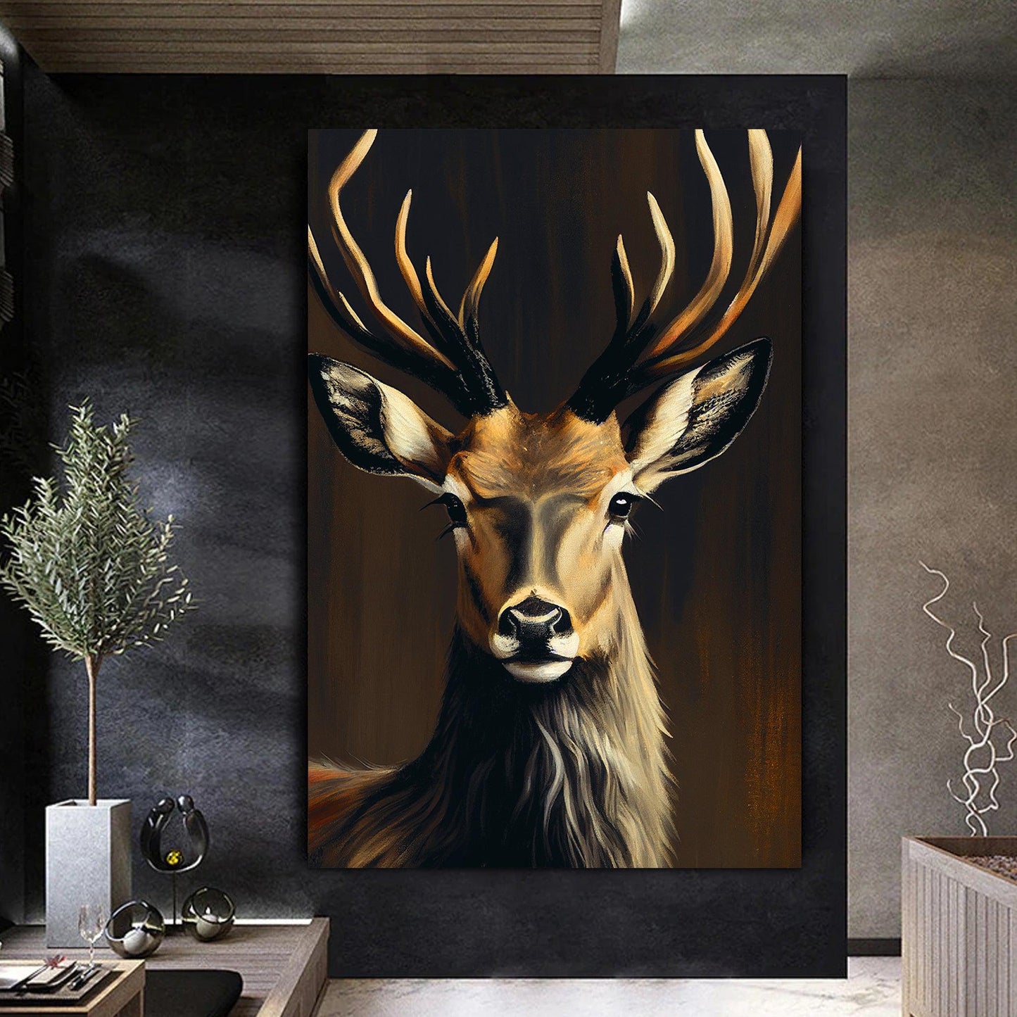 Kotart-Deer in Forest Canvas Painting - Large Canvas Art for Living Room Bedroom Wall Decor-Posters, Prints, & Visual Artwork