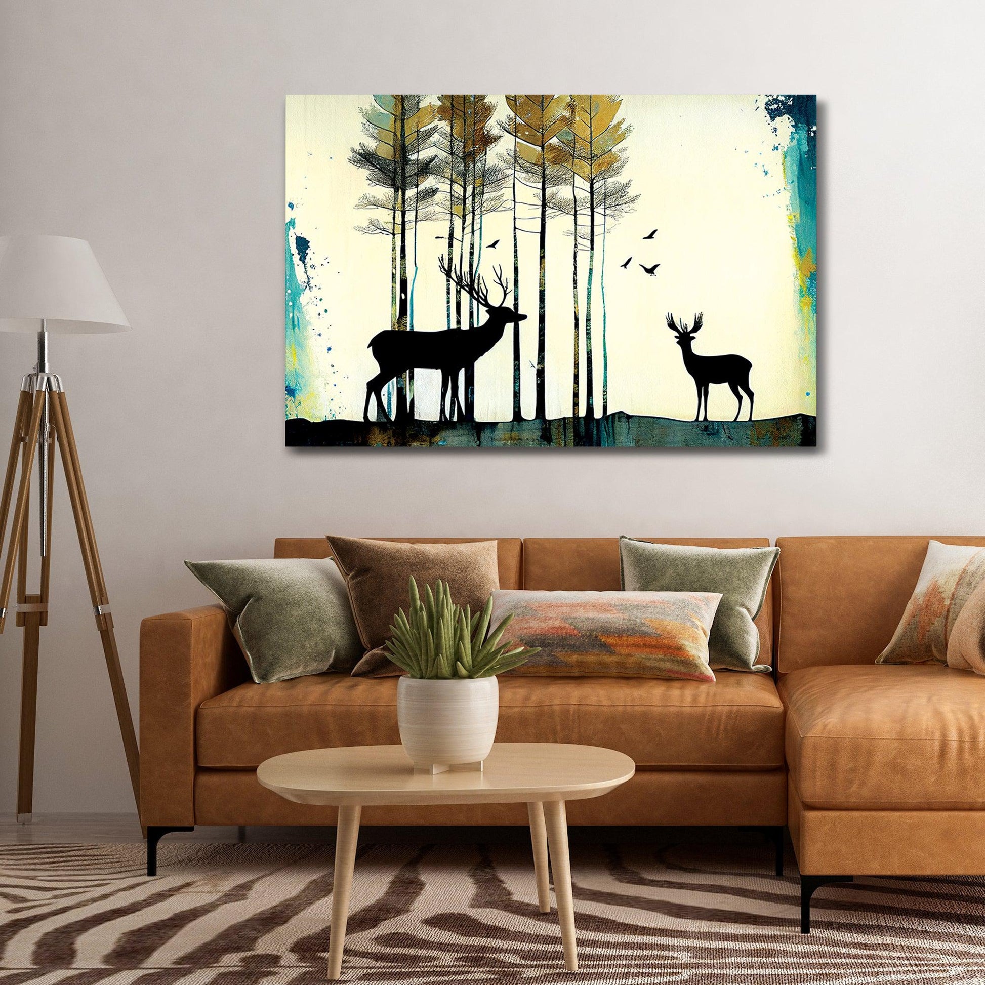 Kotart-Deer in Forest Canvas Painting for Wall Decor-Posters, Prints, & Visual Artwork