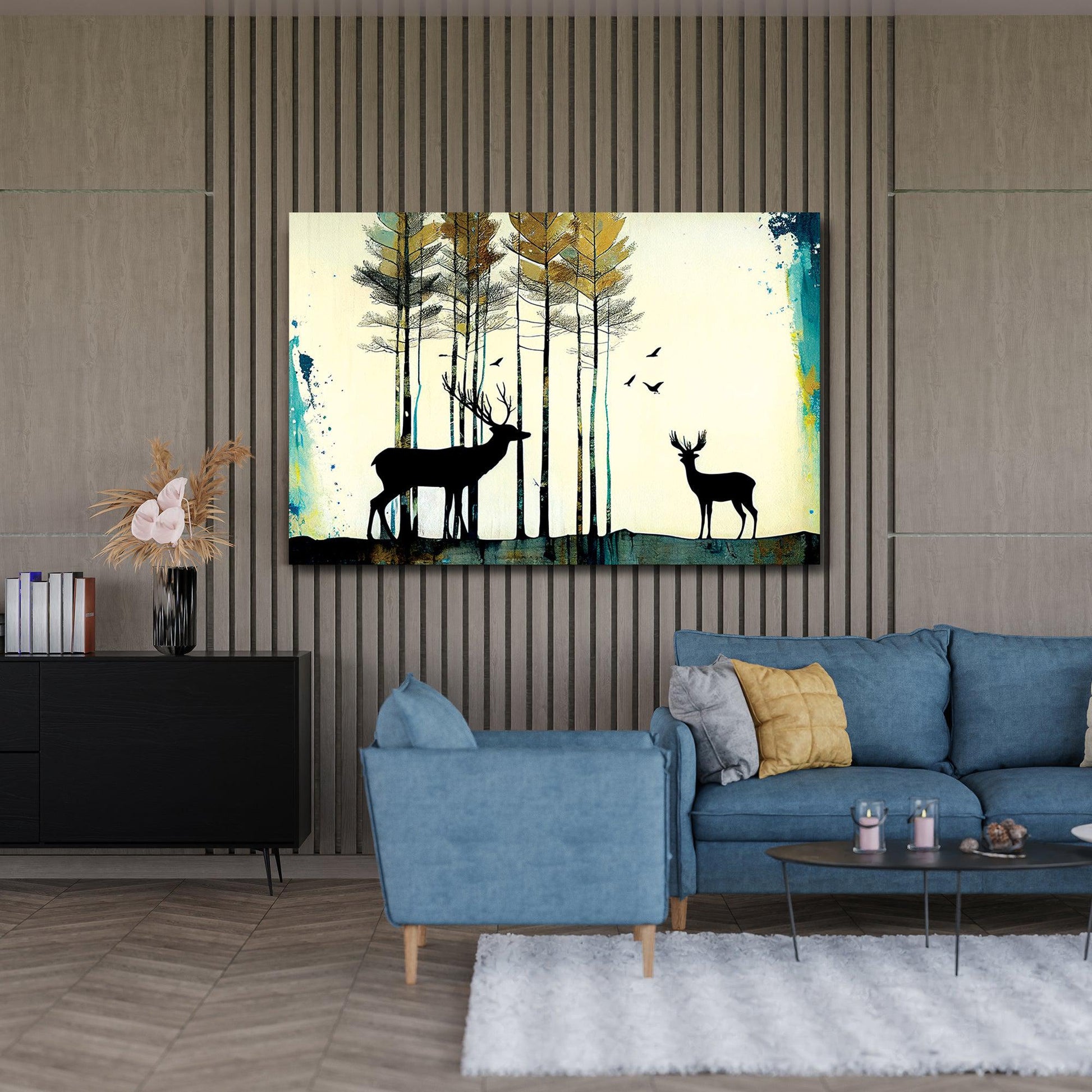 Kotart-Deer in Forest Canvas Painting for Wall Decor-Posters, Prints, & Visual Artwork