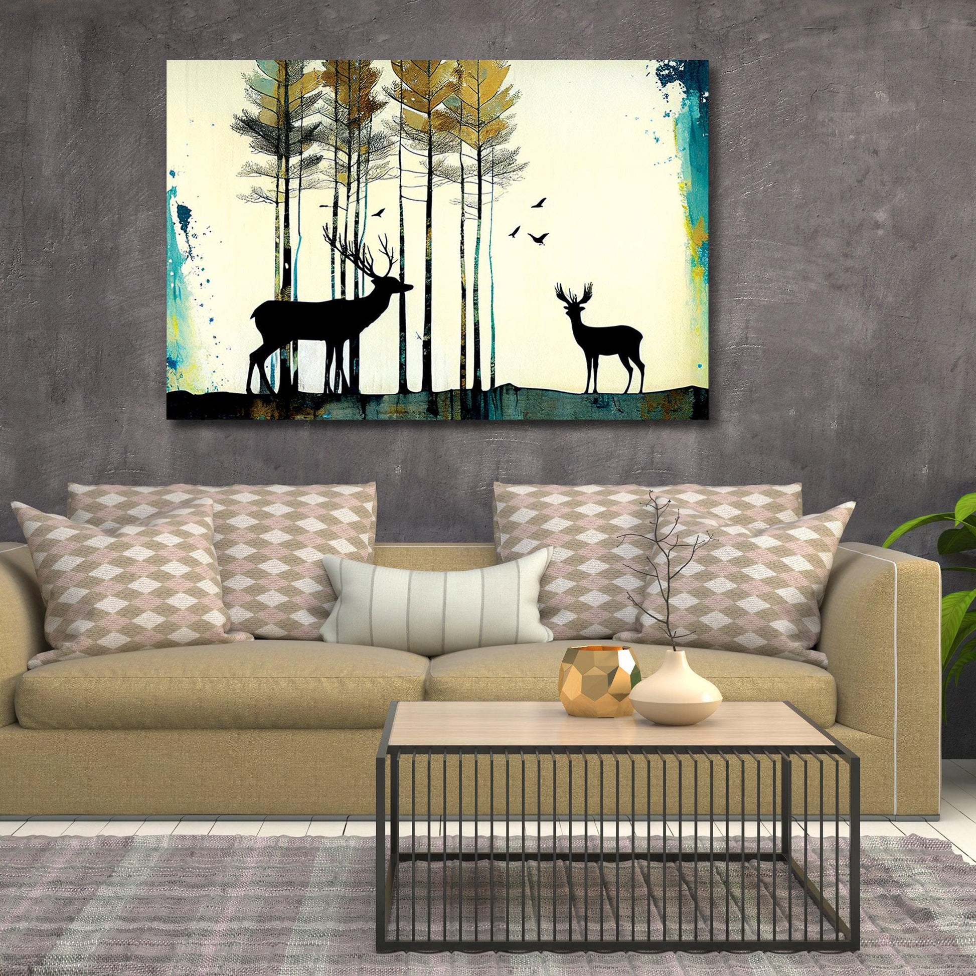 Kotart-Deer in Forest Canvas Painting for Wall Decor-Posters, Prints, & Visual Artwork