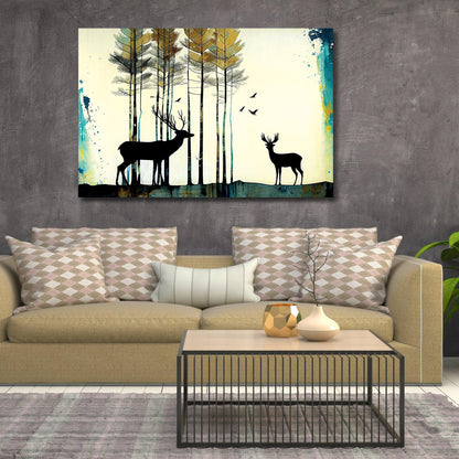 Kotart-Deer in Forest Canvas Painting for Wall Decor-Posters, Prints, & Visual Artwork