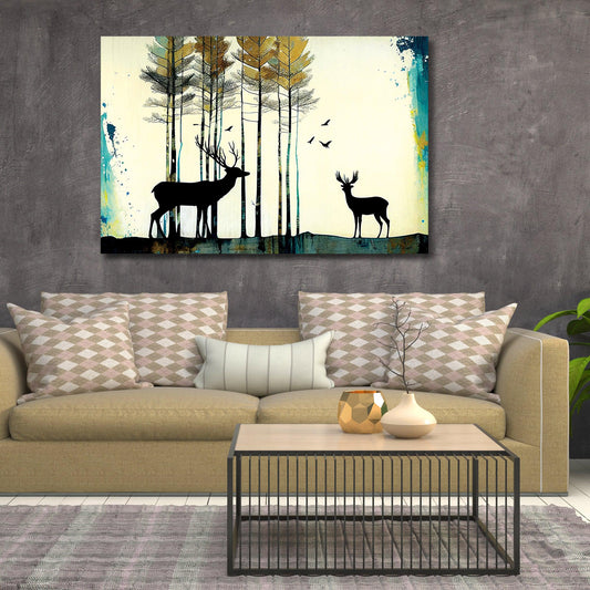 Kotart-Deer in Forest Canvas Painting for Wall Decor-Posters, Prints, & Visual Artwork