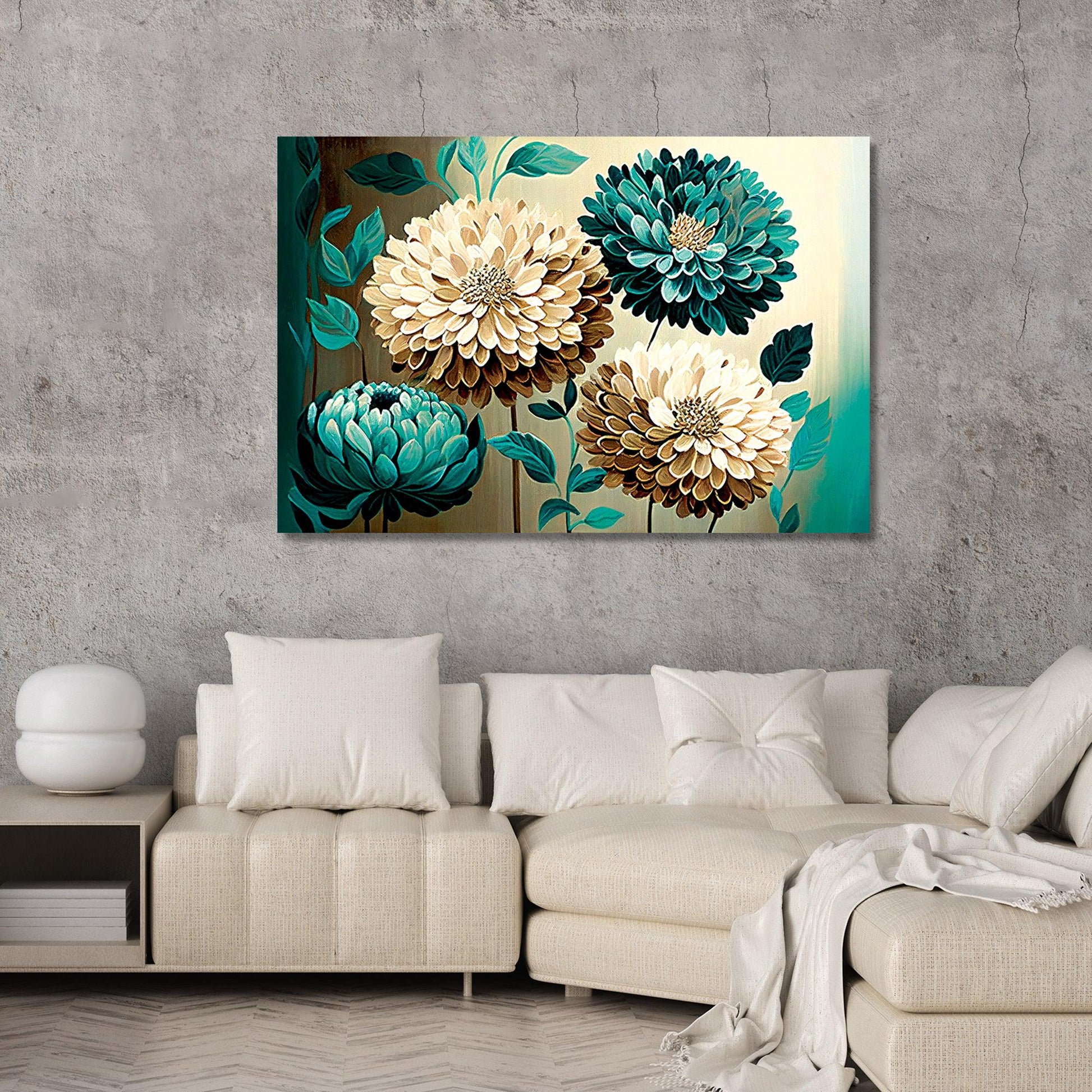 Kotart-Floral Canvas Painting - Vibrant Large Canvas Art for Wall Decor-Posters, Prints, & Visual Artwork