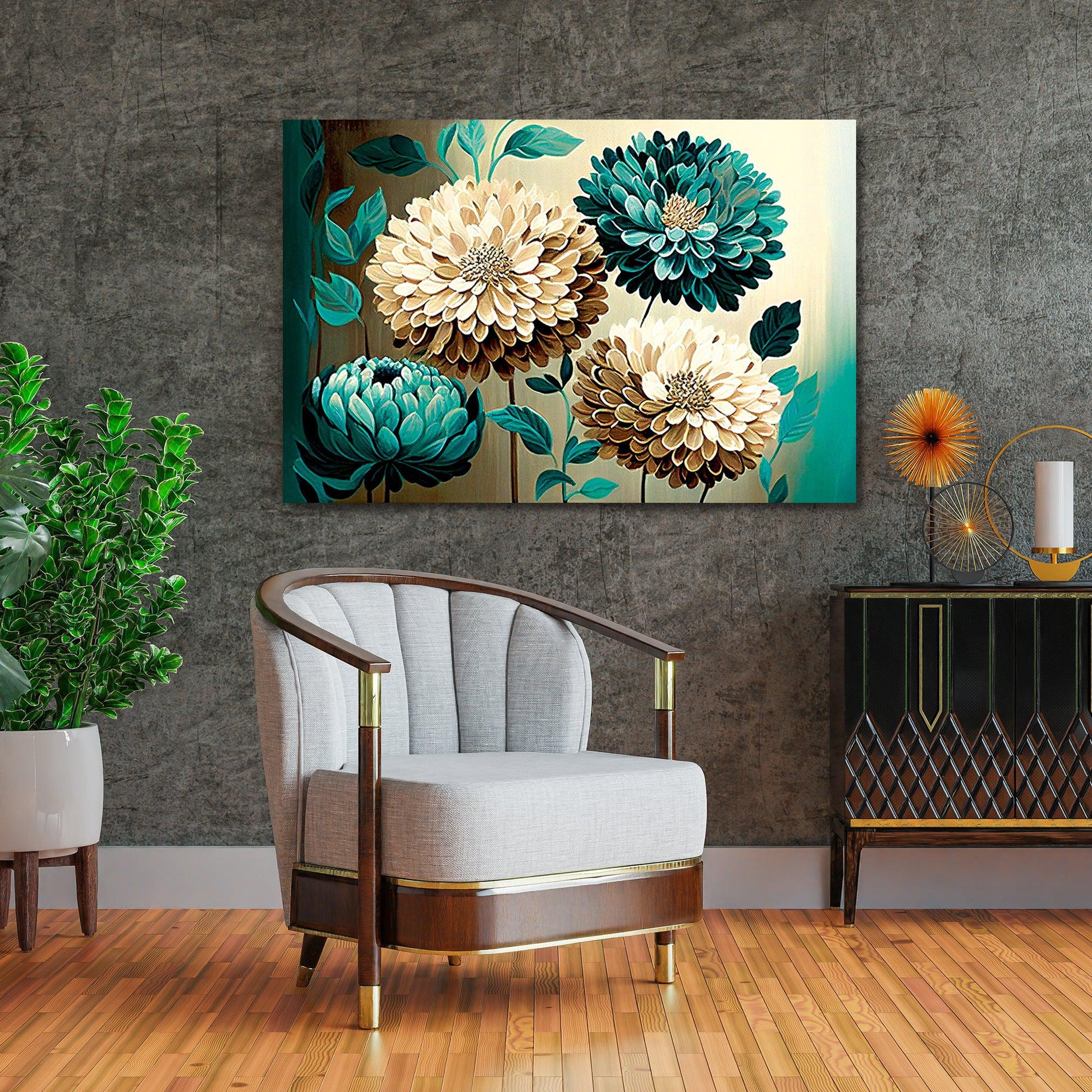 Kotart-Floral Canvas Painting - Vibrant Large Canvas Art for Wall Decor-Posters, Prints, & Visual Artwork