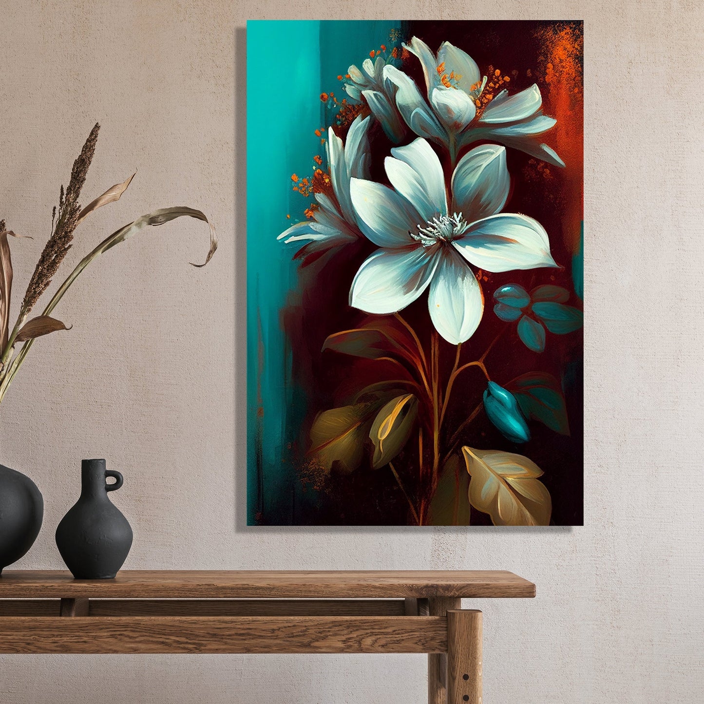 Kotart-Floral Canvas Painting for Home and Office Wall Decor - Modern Art Painting for Home Decor-Posters, Prints, & Visual Artwork