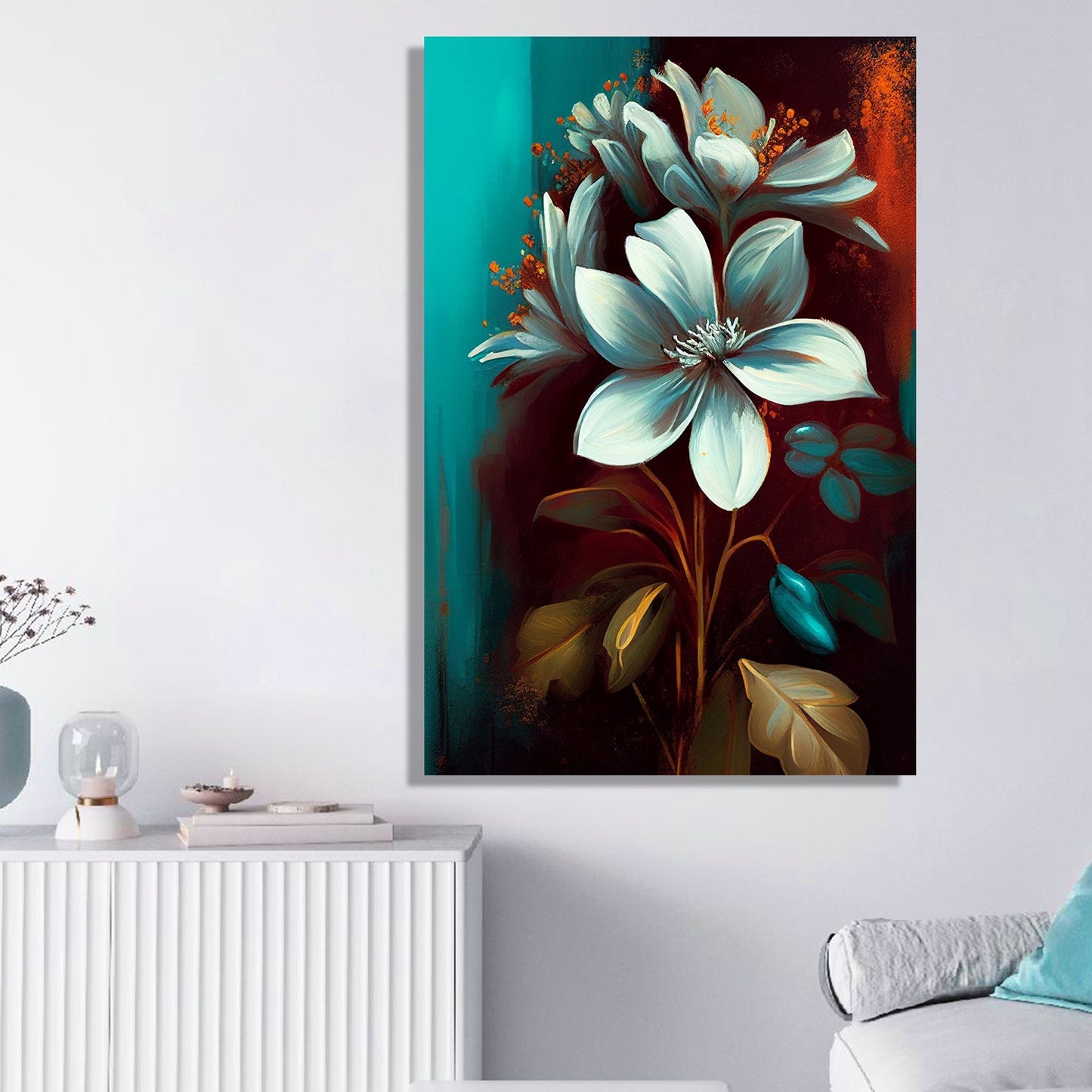 Kotart-Floral Canvas Painting for Home and Office Wall Decor - Modern Art Painting for Home Decor-Posters, Prints, & Visual Artwork
