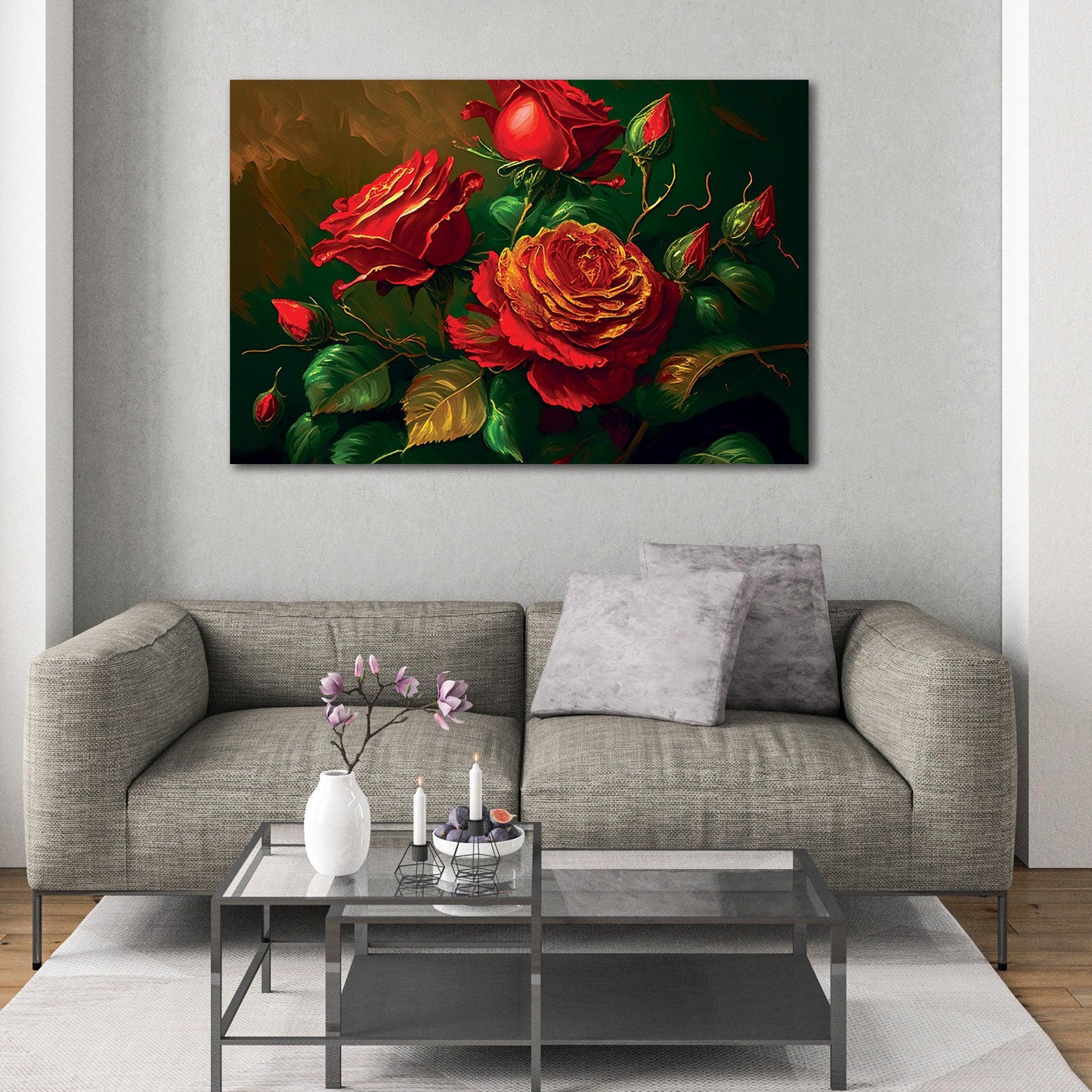 Kotart-Floral Canvas Paintings - Nature Inspired Large Canvas Art for Living Room Wall Decor-Posters, Prints, & Visual Artwork