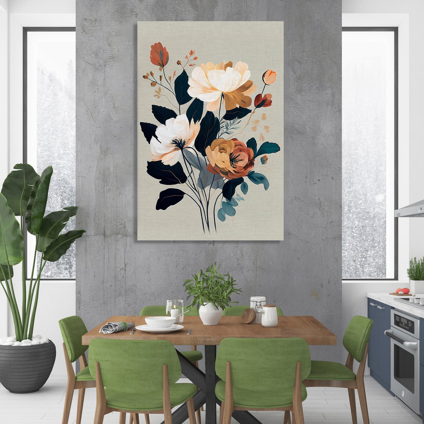 Kotart-Floral Canvas Paintings for Home Living Room Bedroom Wall Decor-Posters, Prints, & Visual Artwork