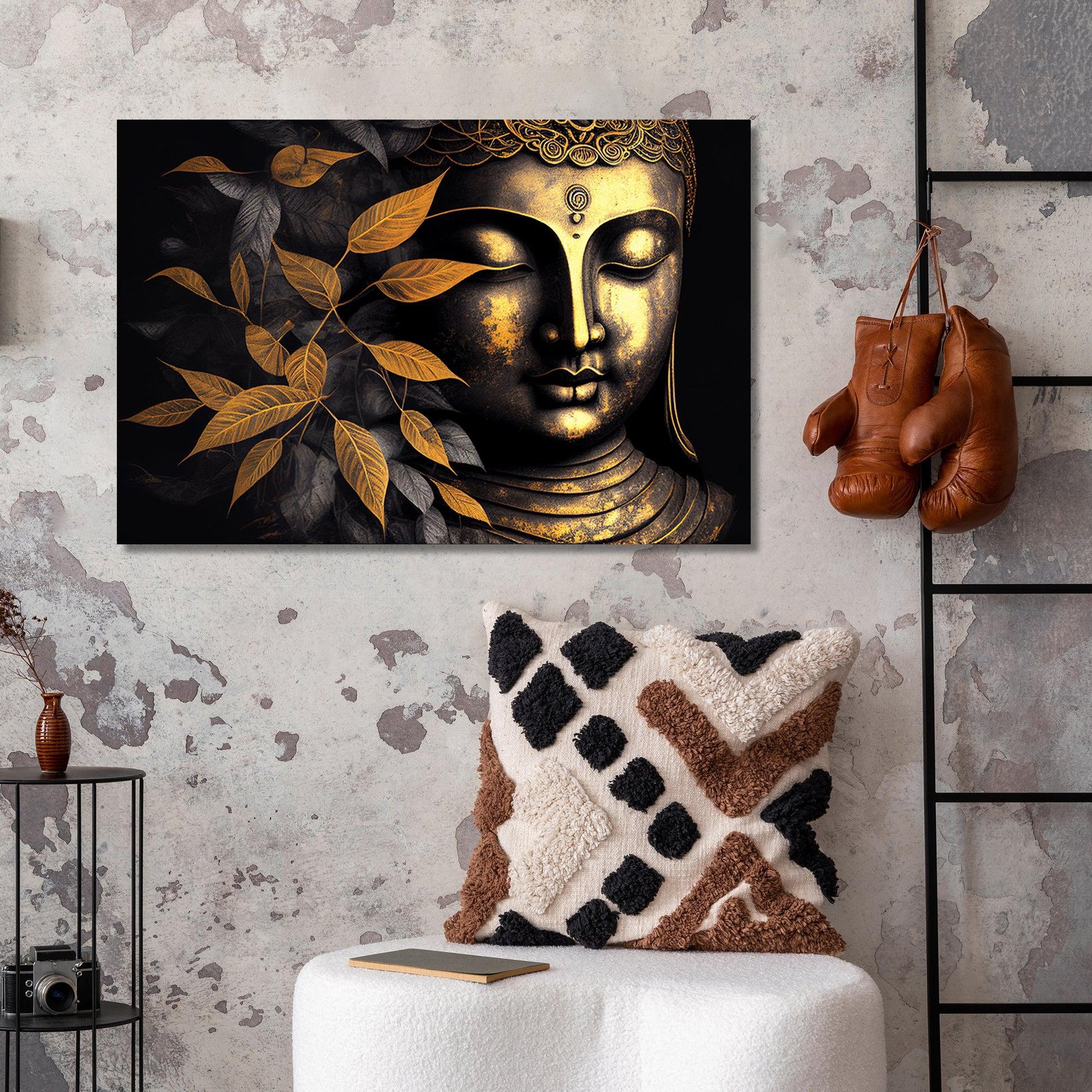 Kotart-Golden Buddha Canvas Painting - Large Canvas Art for Home and Living Room Wall decor-Posters, Prints, & Visual Artwork