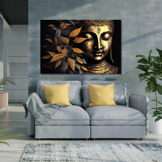 Kotart-Golden Buddha Canvas Painting - Large Canvas Art for Home and Living Room Wall decor-Posters, Prints, & Visual Artwork