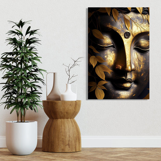 Kotart-Golden Buddha Large Canvas Painting - Modern Buddha Canvas Art for Wall Decor-Posters, Prints, & Visual Artwork