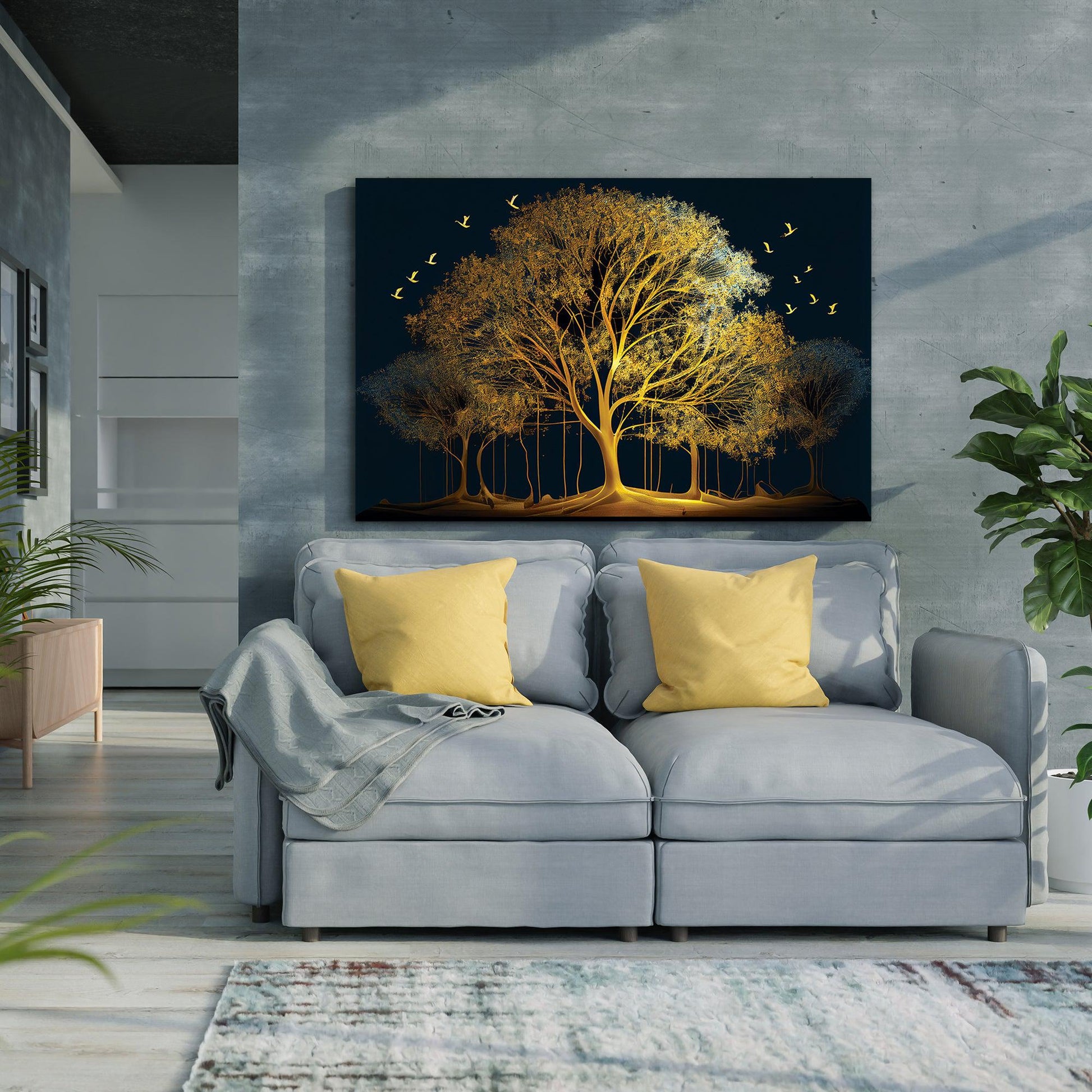 Kotart-Golden Tree Large Canvas Art - Nature Inspired Canvas Painting for Living Room-Posters, Prints, & Visual Artwork