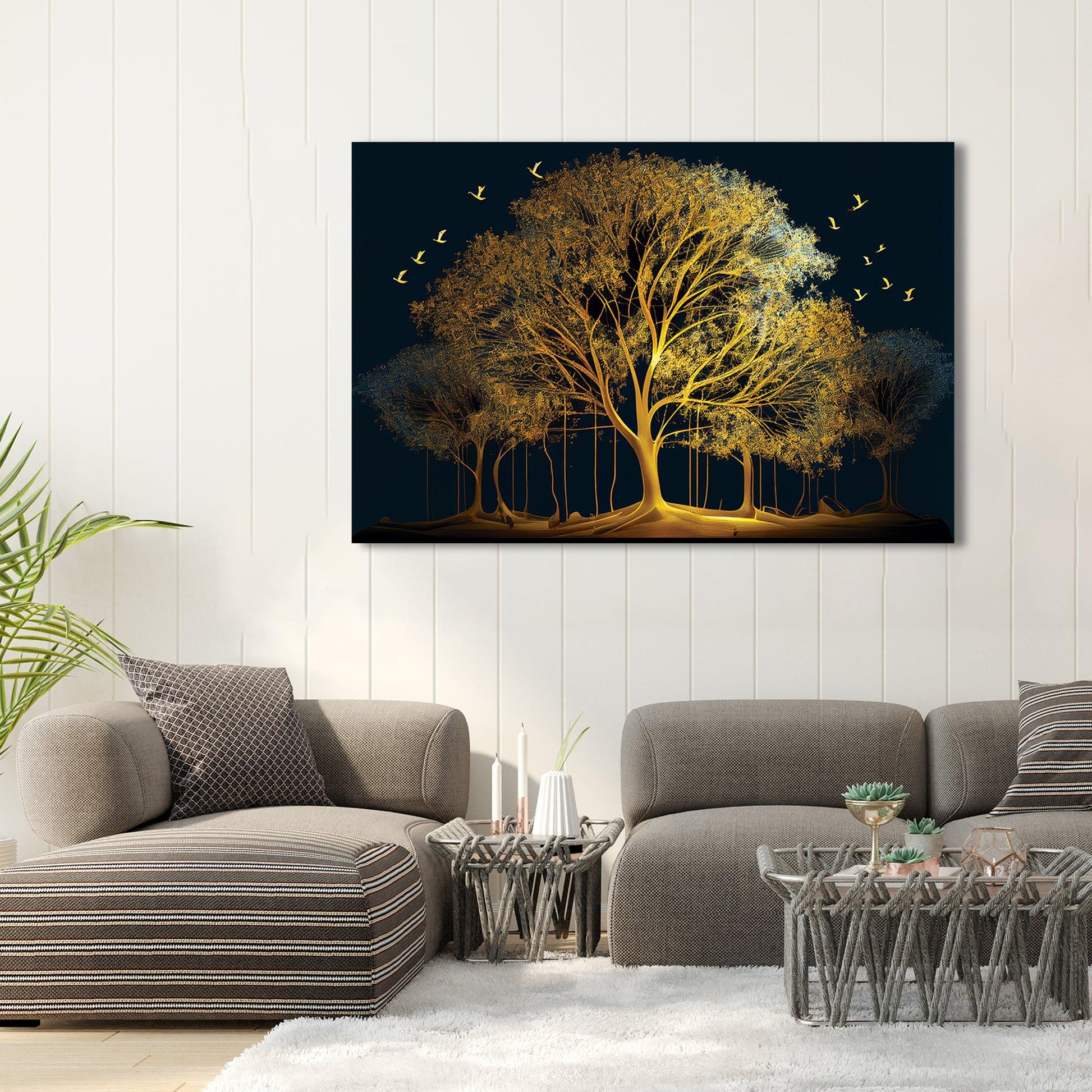 Kotart-Golden Tree Large Canvas Art - Nature Inspired Canvas Painting for Living Room-Posters, Prints, & Visual Artwork