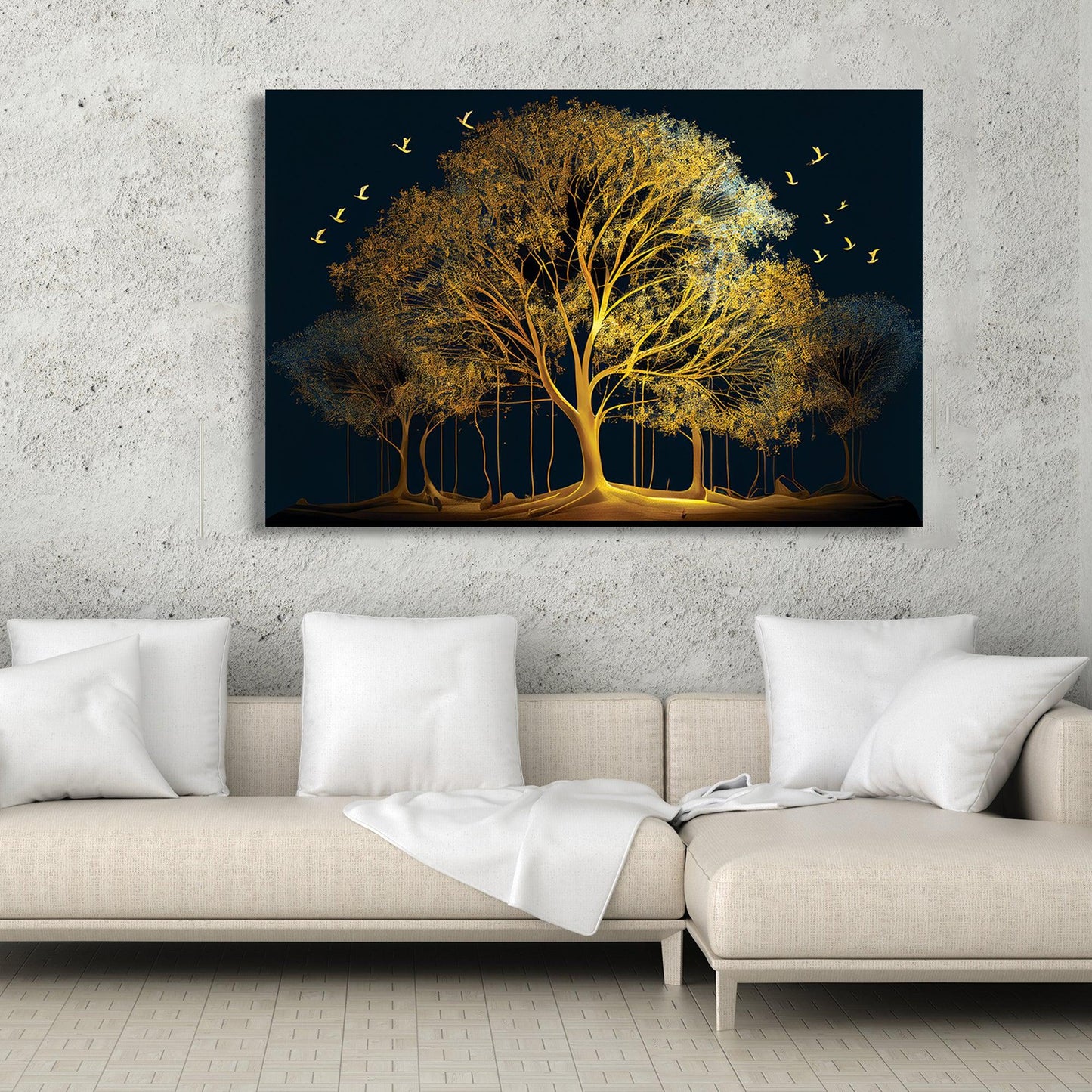 Kotart-Golden Tree Large Canvas Art - Nature Inspired Canvas Painting for Living Room-Posters, Prints, & Visual Artwork