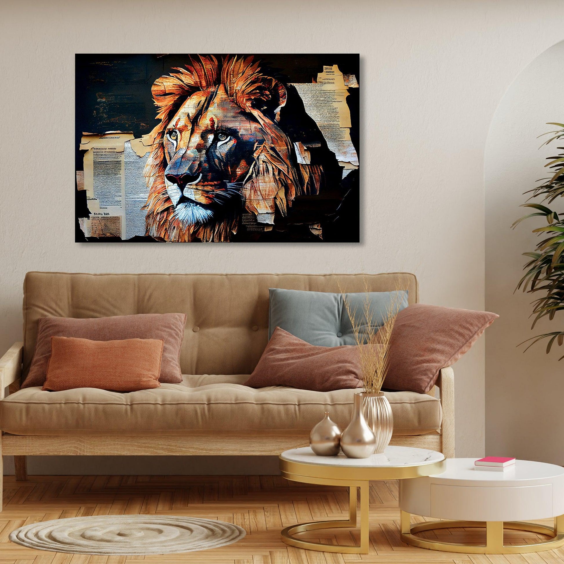 Kotart-Lion Canvas Art - Large Canvas Painting for Wall Decor-Posters, Prints, & Visual Artwork