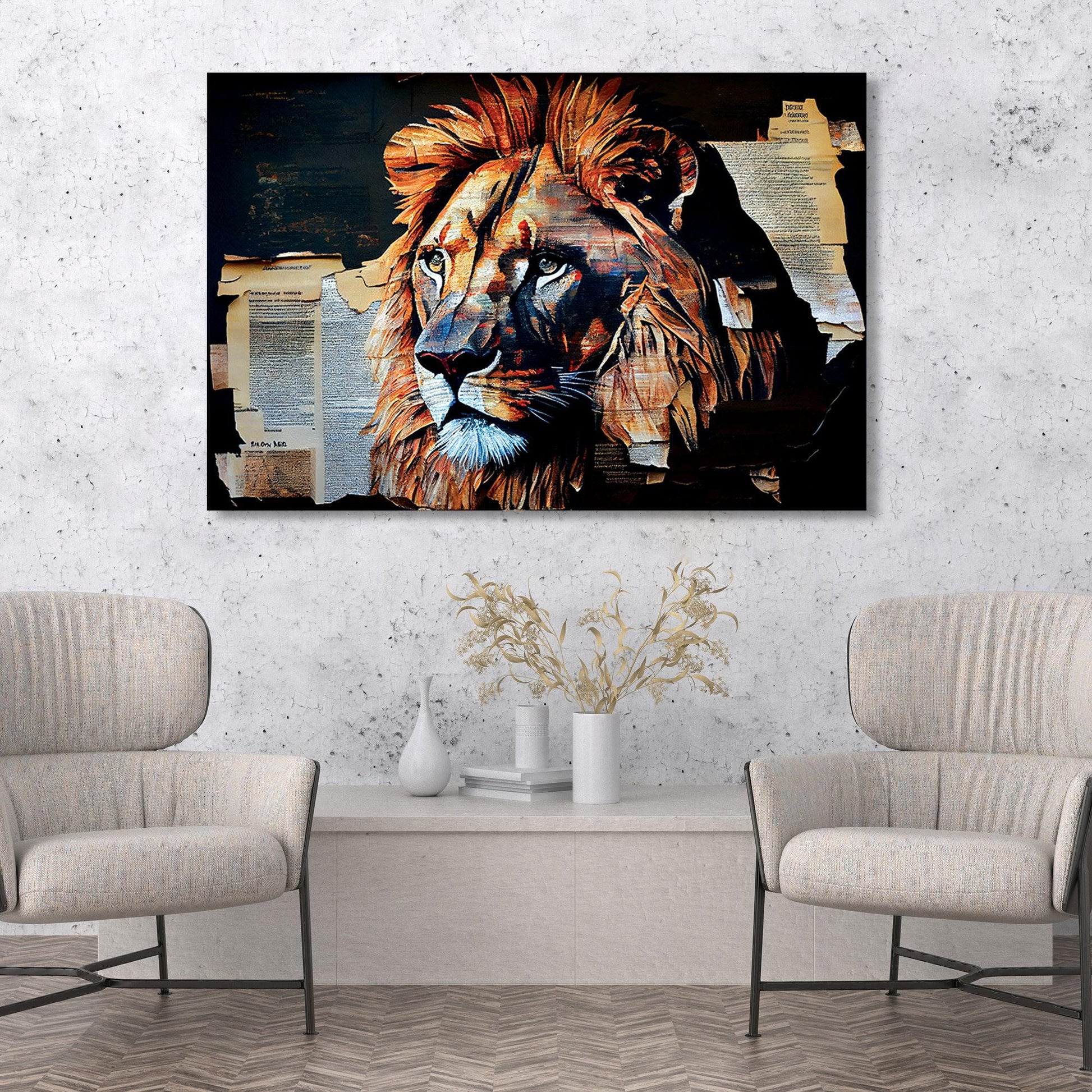 Kotart-Lion Canvas Art - Large Canvas Painting for Wall Decor-Posters, Prints, & Visual Artwork