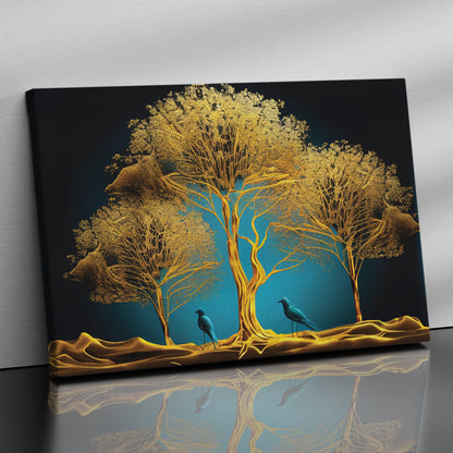 Kotart-Luxury Golden Forest Canvas Painting - Large Canvas Art for Wall Decor-Posters, Prints, & Visual Artwork