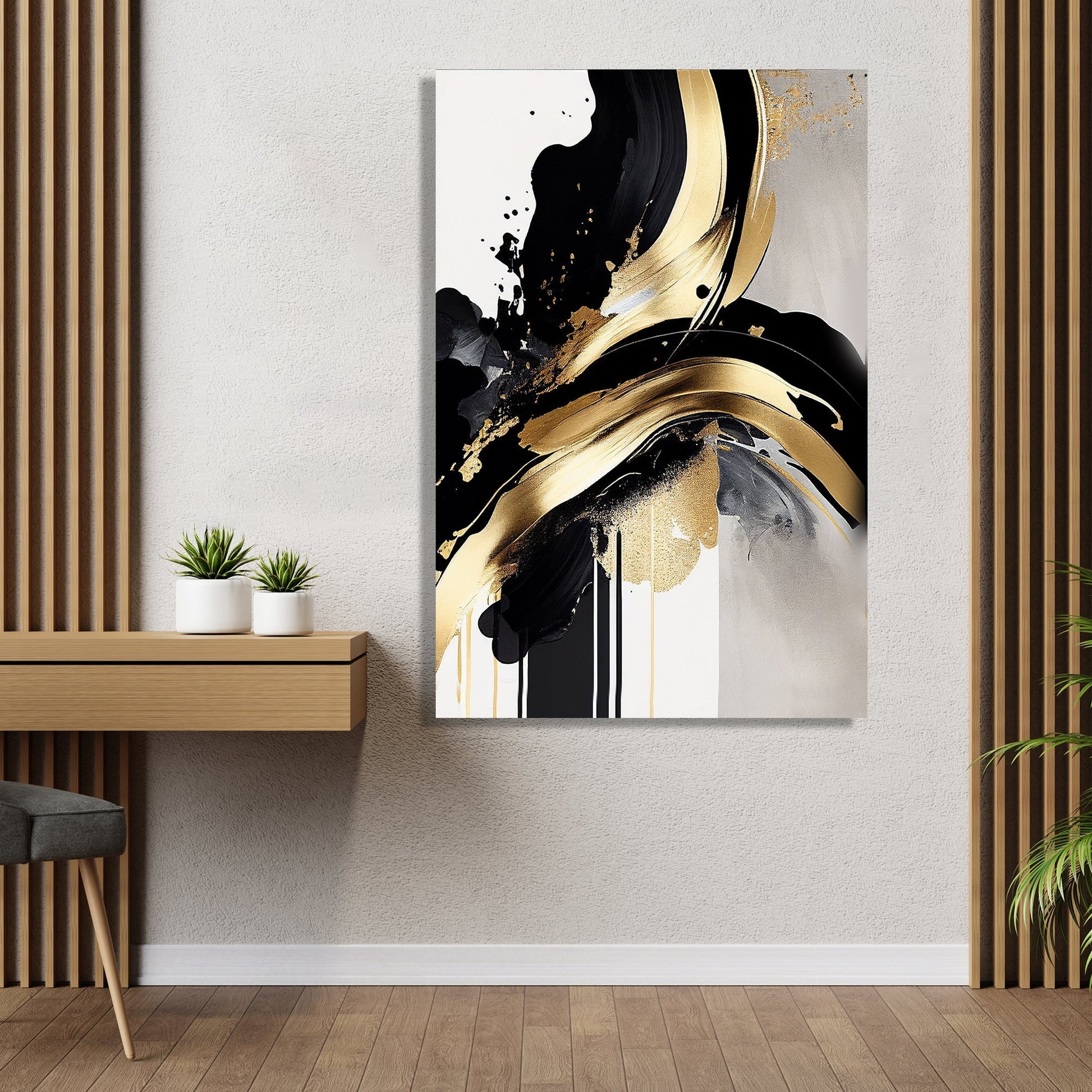 Kotart-Modern Abstract Art Canvas Painting - Golden Art For Living Room Bedroom Home Offices Studio and Salon Wall Decor-Posters, Prints, & Visual Artwork