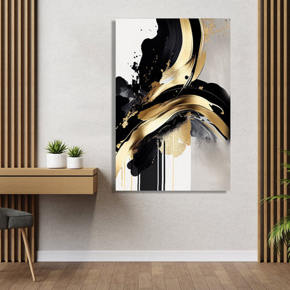 Kotart-Modern Abstract Art Canvas Painting - Golden Art For Living Room Bedroom Home Offices Studio and Salon Wall Decor-Posters, Prints, & Visual Artwork