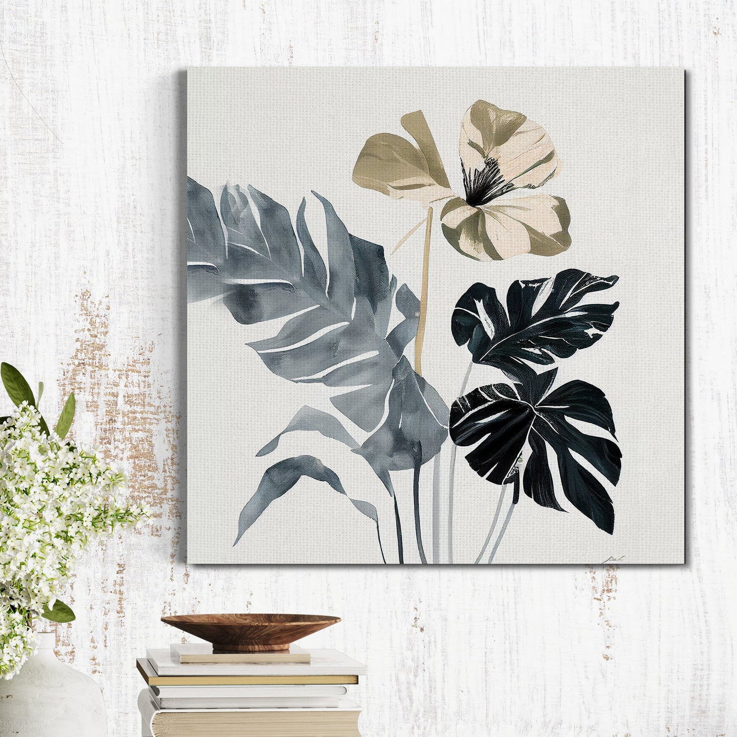 Kotart-Modern Art Canvas Painting - Nature Inspired Exotic Leaf's Canvas Paintings for Living Room Bedroom Home and Office Wall Decor-Posters, Prints, & Visual Artwork