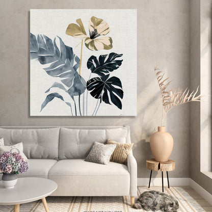 Kotart-Modern Art Canvas Painting - Nature Inspired Exotic Leaf's Canvas Paintings for Living Room Bedroom Home and Office Wall Decor-Posters, Prints, & Visual Artwork