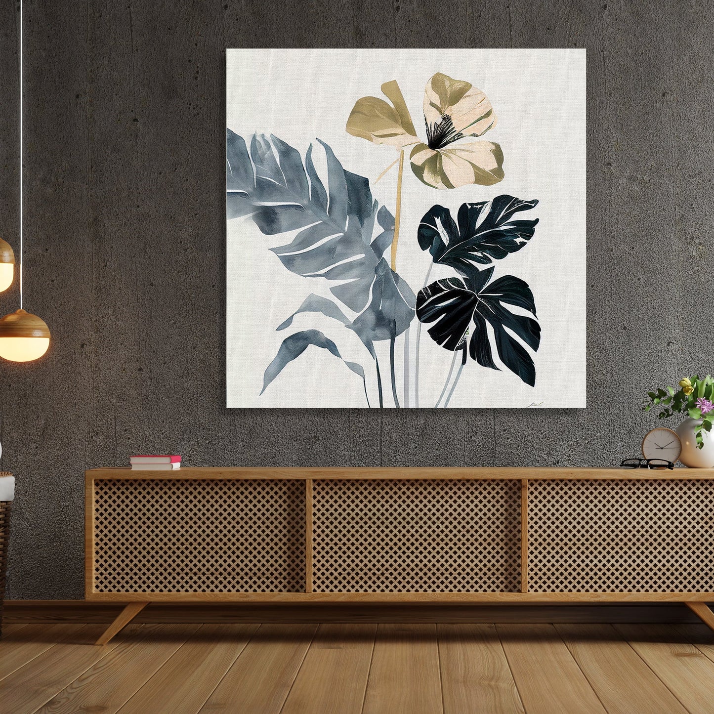 Kotart-Modern Art Canvas Painting - Nature Inspired Exotic Leaf's Canvas Paintings for Living Room Bedroom Home and Office Wall Decor-Posters, Prints, & Visual Artwork