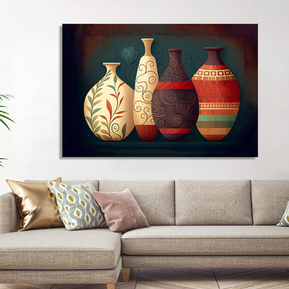 Kotart-Modern Art Canvas Painting for Home Living Room Wall Decor - Beautiful Vases Pots Printed Home Decor Canvas Paintings-Posters, Prints, & Visual Artwork