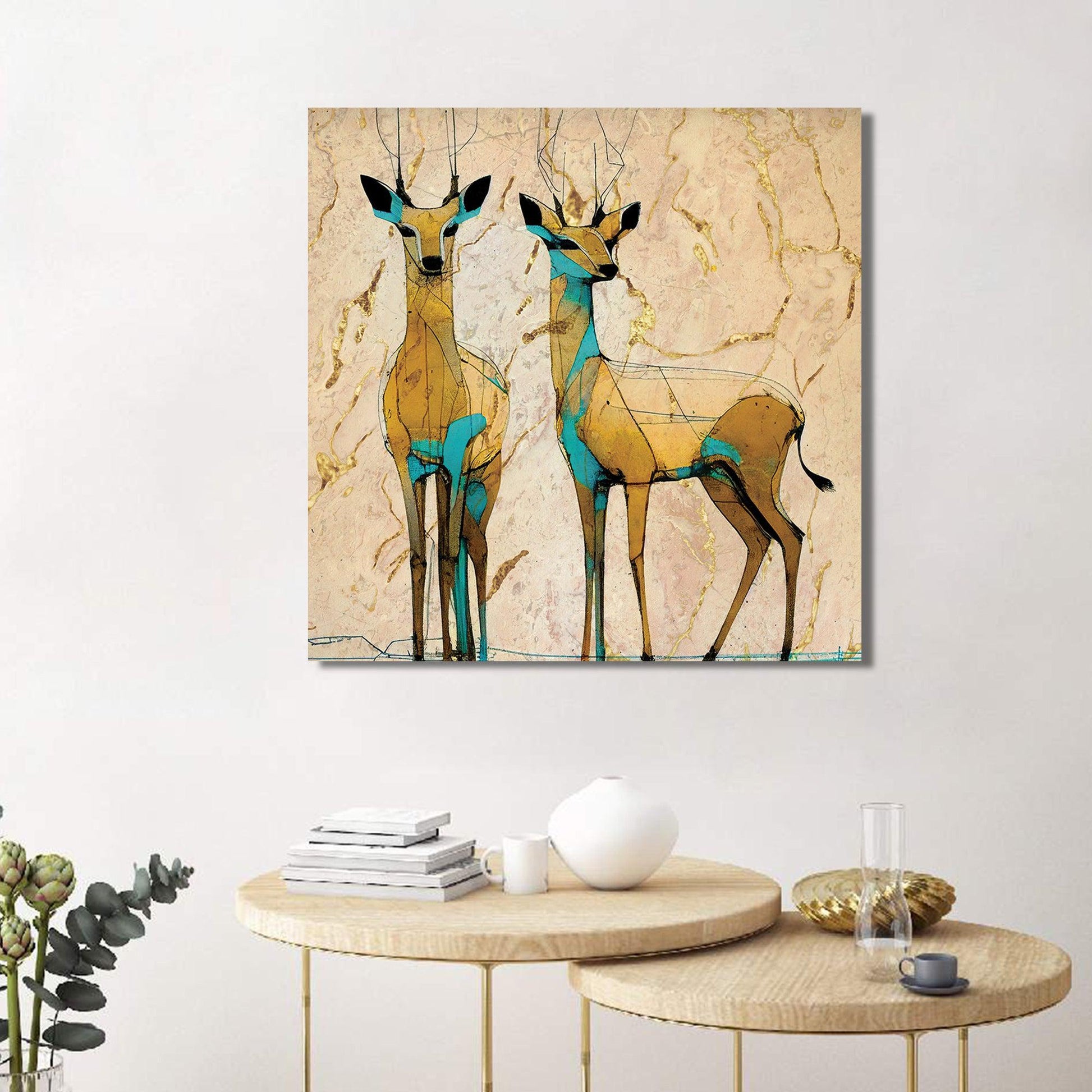 Kotart-Modern Canvas Painting - Abstract Deer Canvas Art-Posters, Prints, & Visual Artwork