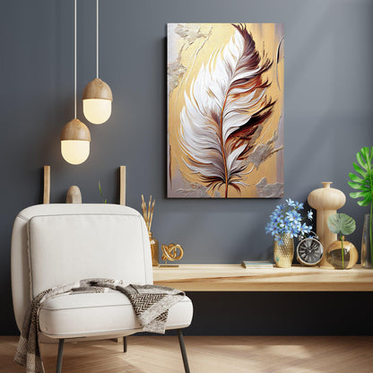 Kotart-Modern Feather Canvas Painting - Large Feather Canvas Art for Wall Decor-Posters, Prints, & Visual Artwork